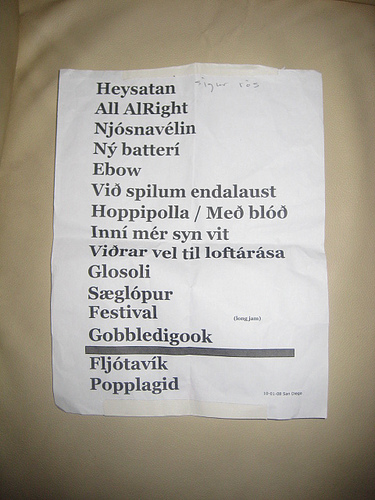 Set list