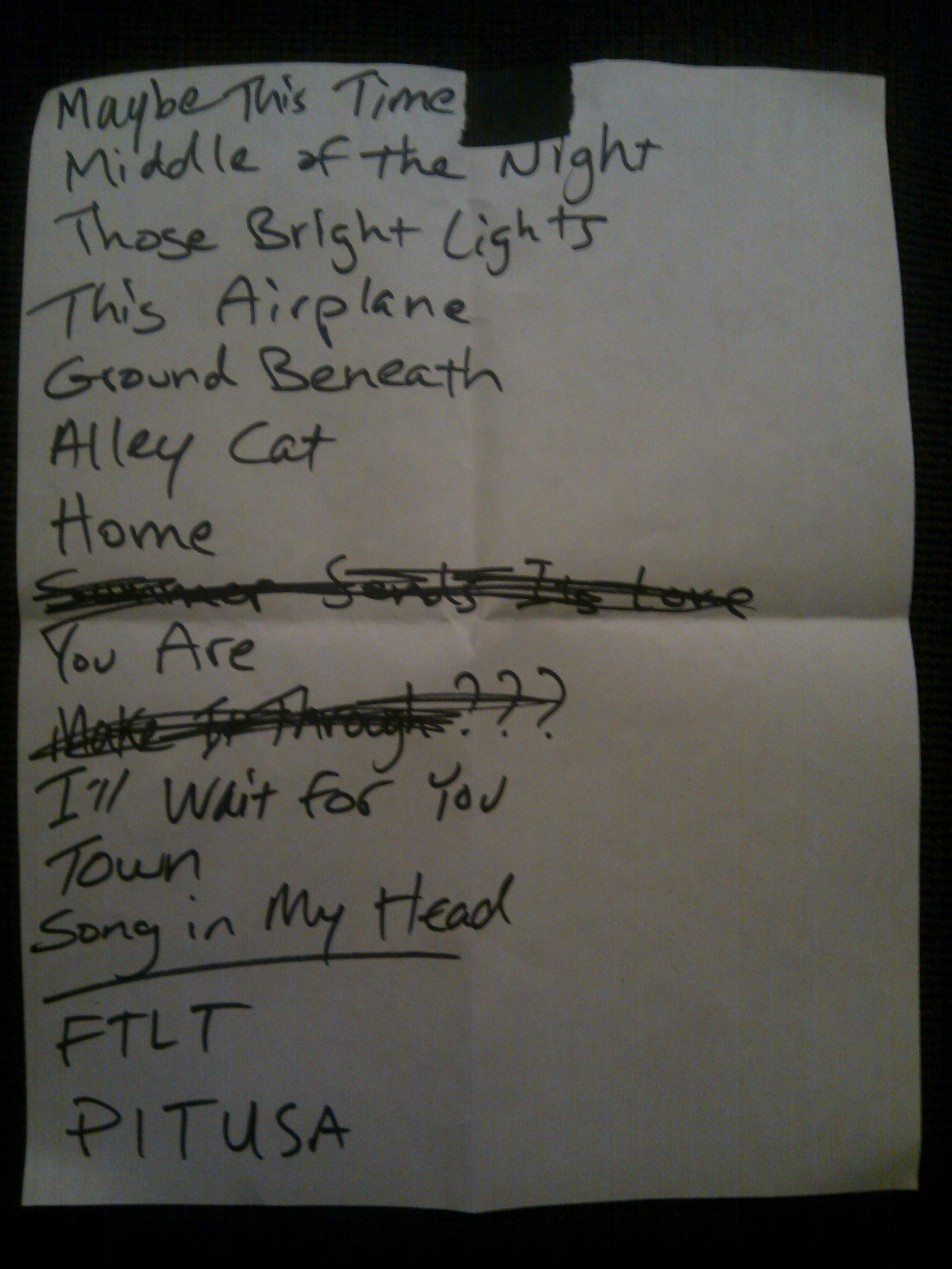 Set list