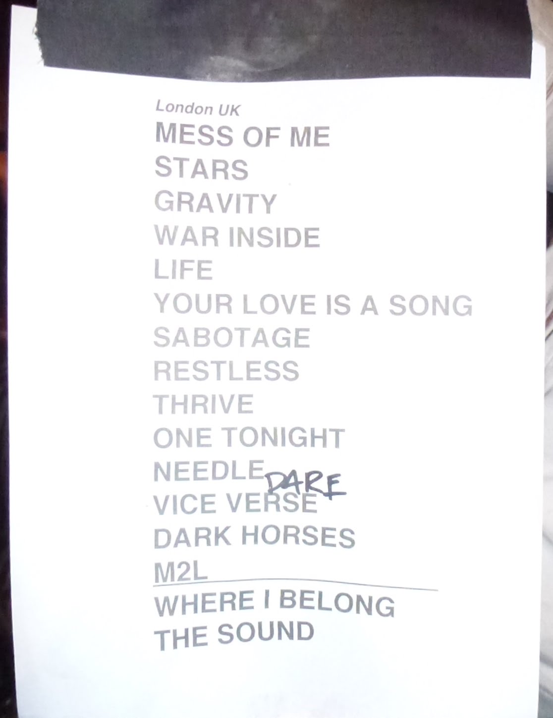 Set list