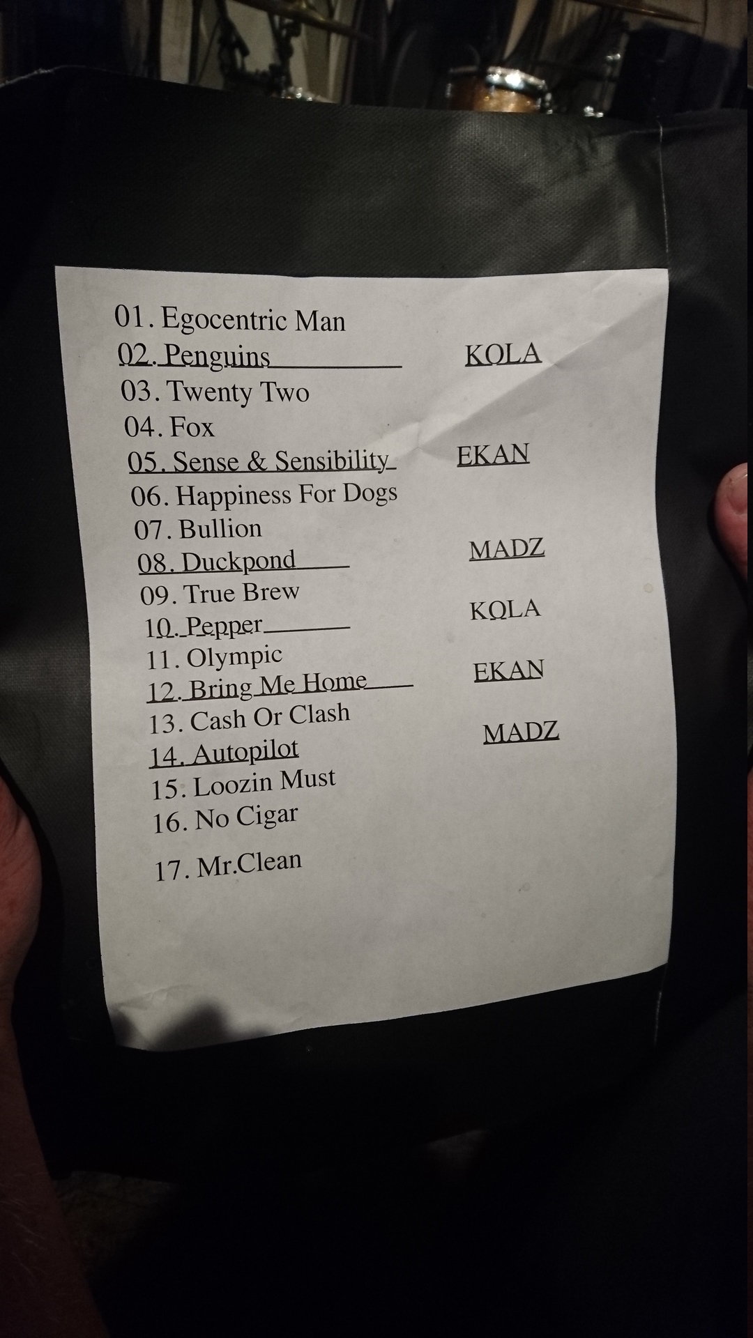 Set list